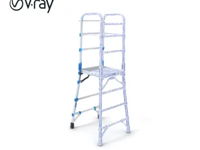Adjustable Scaffold Ladder Aluminum Alloy model pack Low-poly 3D model