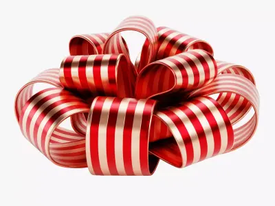 Ribbon Bow V1 - Striped Decorative Gift Wrapping 3D model