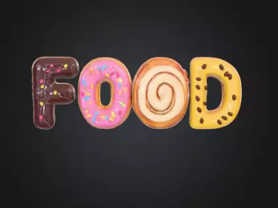 Sweet Treat Food Letters Low-poly 3D model