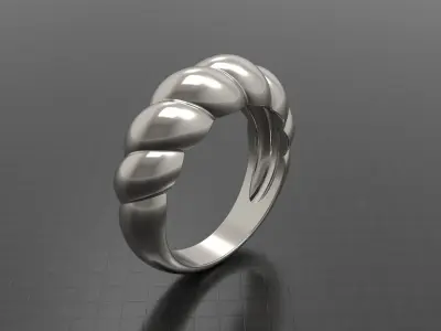 Croissant ring 3D print model