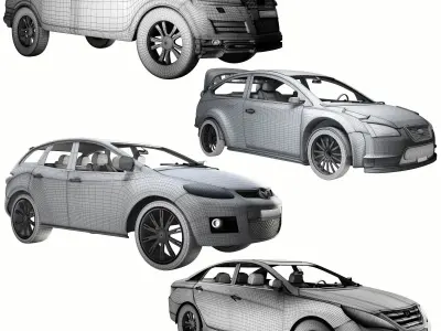 Set Car suv 3D model