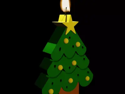 Christmas Tree-Themed Candle 2 3D print model