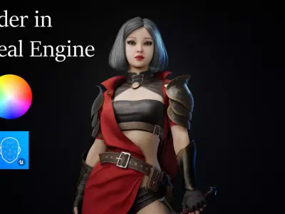 Knight girl Matilda Low-poly 3D model