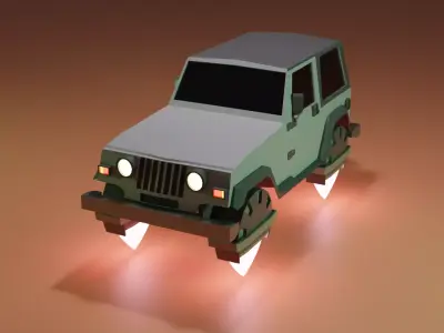 Low Poly Jeep Vehicles 3D model