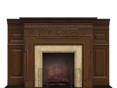 Classic fireplace 06 3D model