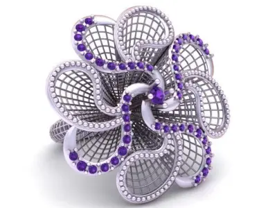  luxury statement ring 3D printable model  3D print model