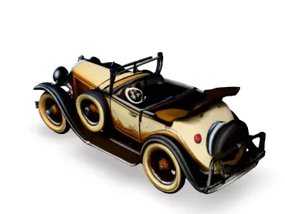 Vintage Antique Car 3D Model Low-poly 3D model