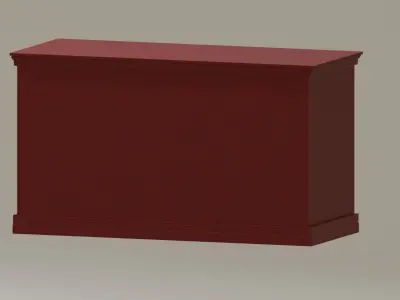 RED 4 Glass Door Sideboard Buffet - Realistic 3D Model 3D model