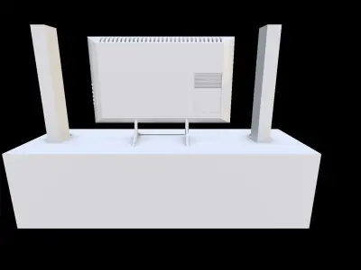 Television with table 3D model