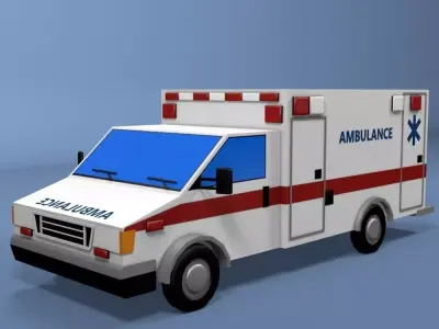 Low Poly Ambulance Low-poly 3D model