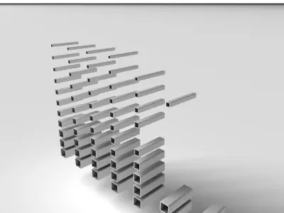 Metal Profile RHS and SHS 3D model