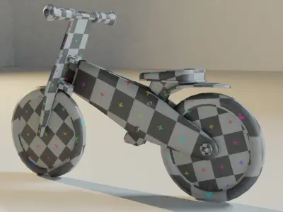 Kids wooden bike Low-poly 3D model