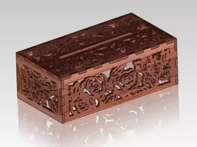Rose Tissue Box Free 3D model