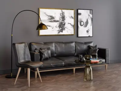 Sofa Table Set 3D model