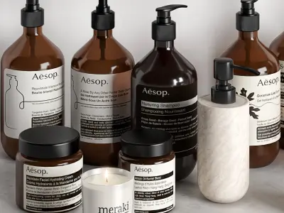 decor set for bathroom 12 3D model