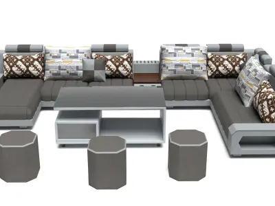 3d Modern Sofa Set Design For Interior Scene 3D model