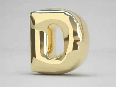 D Balloon Gold 3D model