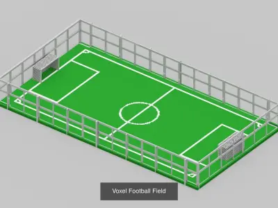 Voxel Sport Courts 3D Model Pack