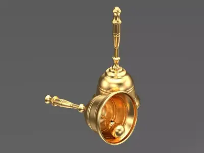 Gold Bell with Handle Free 3D model