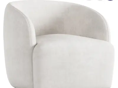GWYNETH IVORY BOUCLE CHAIR 3D model