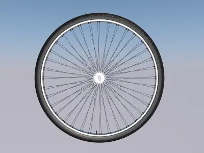 Bicycle wheel with spokes 3D model