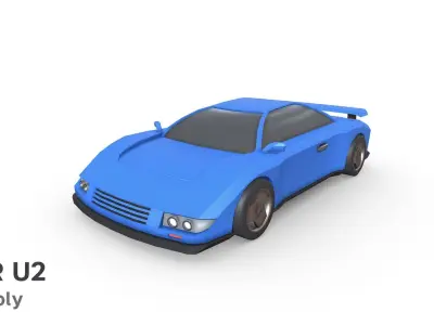 Car U2 lowpoly game-ready Low-poly 3D model