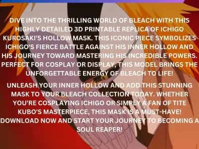 Bleach - Ichigos Hollow Mask 3D print model