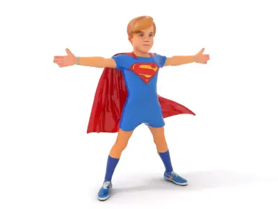 Hero Costume Child model pack Low-poly 3D model
