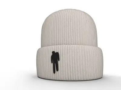White Billie Eilish Cap  Low-poly 3D model