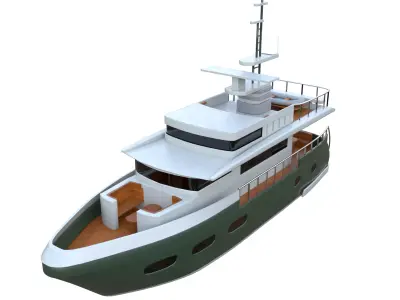 Modern Motoryacht Low-poly 3D model