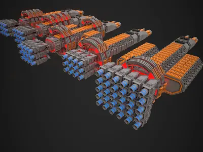 Modular Spaceship Two Low-poly 3D model