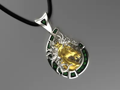 Jewelry Pendant Wild Horse 0179 Stl 3dm Gold Pendant 3D print model