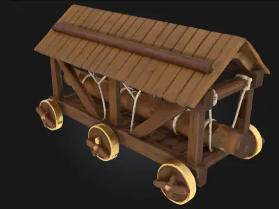 Wooden Siege Engine Model  Power of Medieval Warfare 3D model