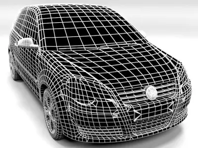 VW POLO 3 DOOR 2006 Low-poly 3D model