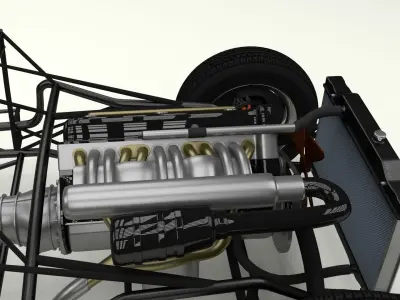 Fully Modelled Mercedes 300SL Roadster Silver HDRI 3D model