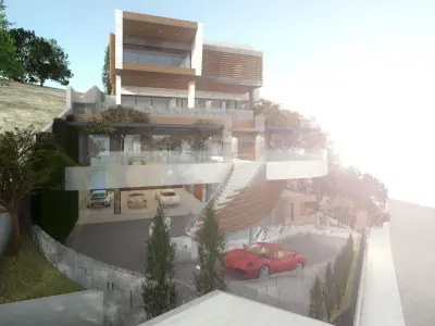 VAL18 modern house on side of hill 3D model