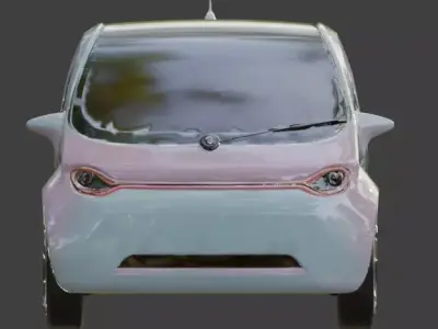 Futuristic Family Car Pastel Edition Low-poly 3D model