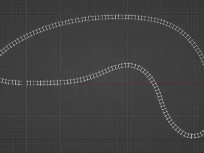 Lowpoly Railroad with Wood Model 3D 3D model