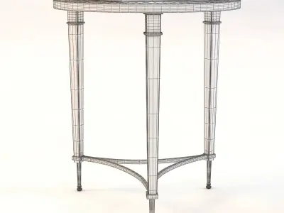 Global Views French Nickel End Table With Books 3D model