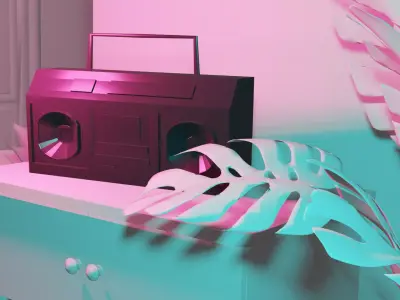 90s Stereo Free 3D model