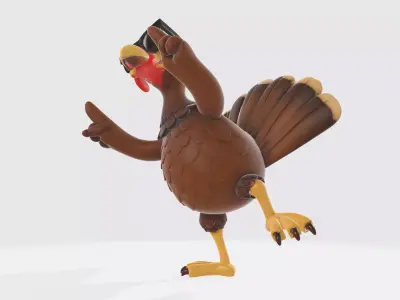 Cool Dancing Turkey with Sunglasses Fun Thanksgiving 3D Printed 3D print model