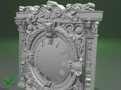 Clock with roman numerals for CNC milling or 3D printing  3D print model