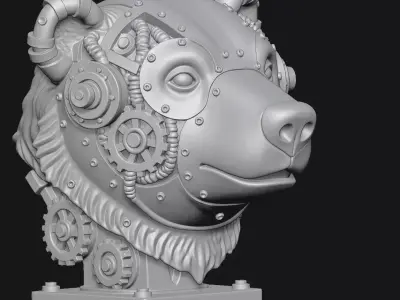 Steampunk bear 3D print model