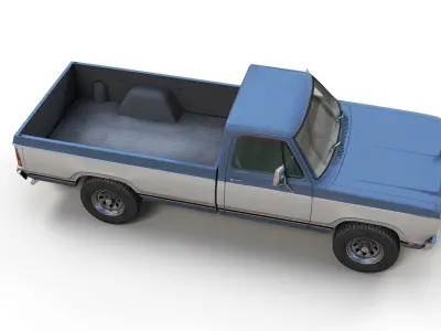 79 Dodge pickup truck Low-poly 3D model