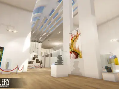 Gallery - Showroom Environment Low-poly 3D model