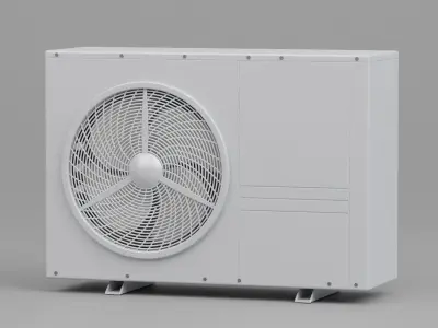 Heat pump Low-poly 3D model