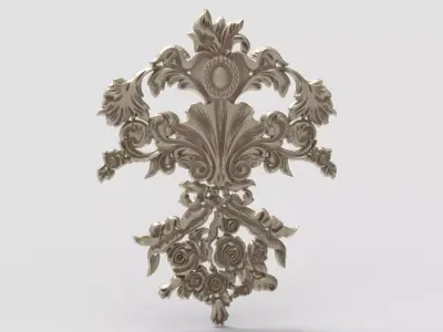 Floral Wood Carving for Furniture - 7 3D model