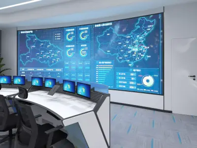 control room 08 Low-poly 3D model