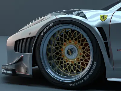 Ferrari 458 GT3 JDM style Low-poly 3D model