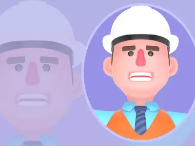 Stylized 3D Male Architect Character-Cartoon Trophy Victory Pose 3D model